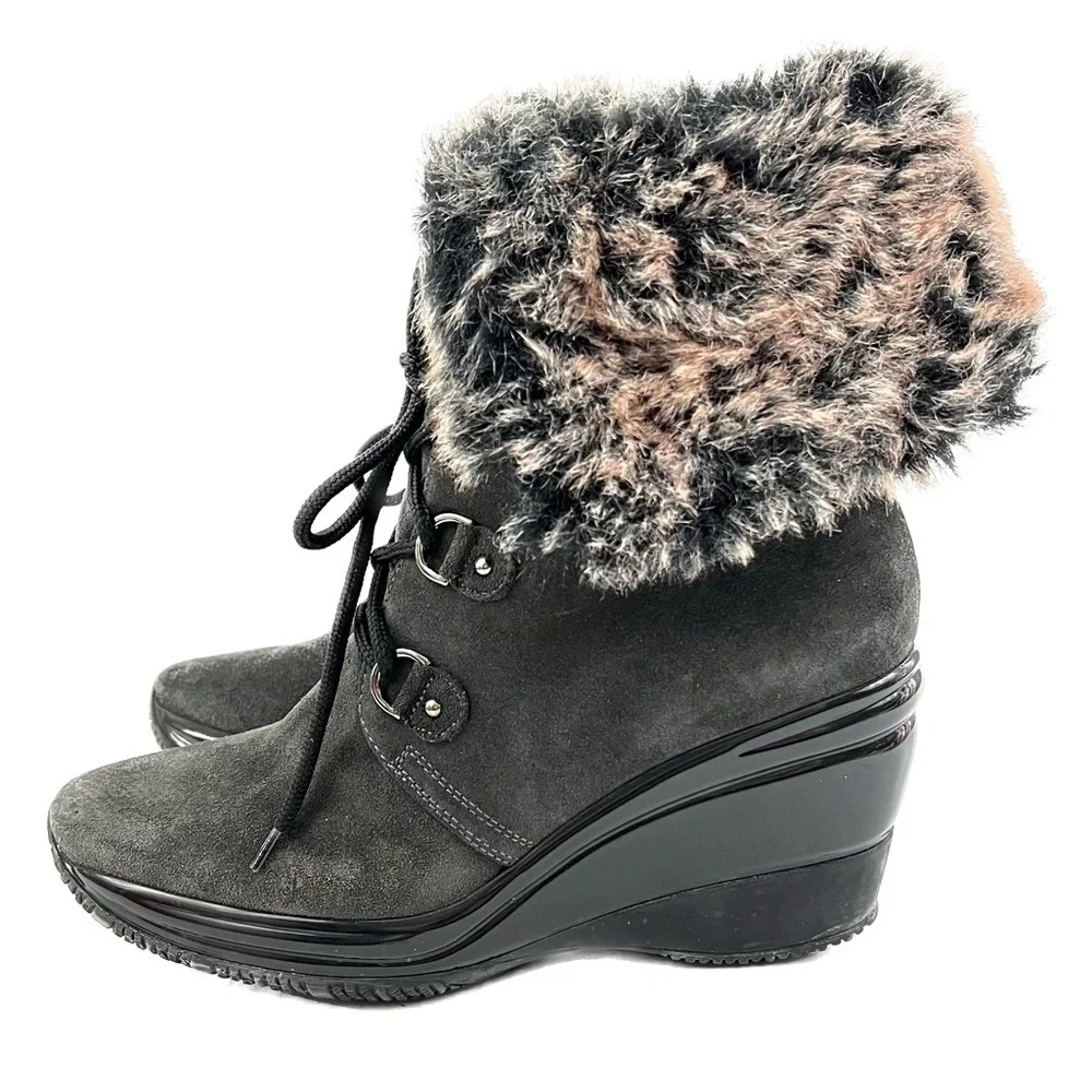Aquatalia “Brass” Fold Down Wedge Boots - Size 9